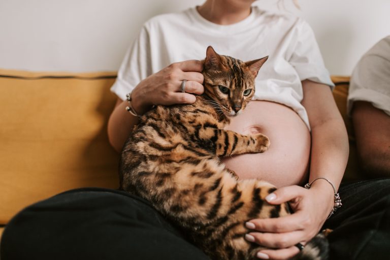 man holding cat